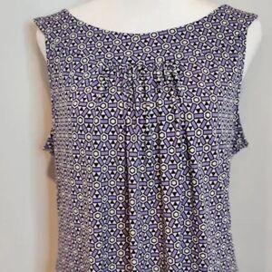 Calvin Klein Lavendar Geometric Sleeveless Top Large